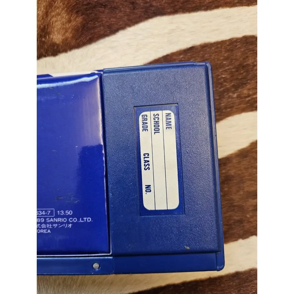 Vintage 1989 Sanrio Pop Up Pencil Box Case Compartment Blue Basketball